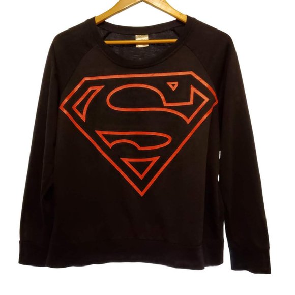 Forever 21 Sweaters - Forever 21 Superman Sweatshirt Black with Red Graphic - (M)